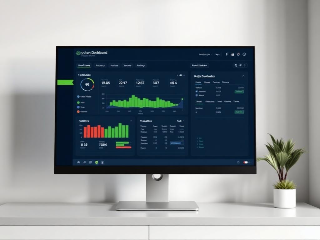 Monitor met een dashboard voor een maatwerk systeem