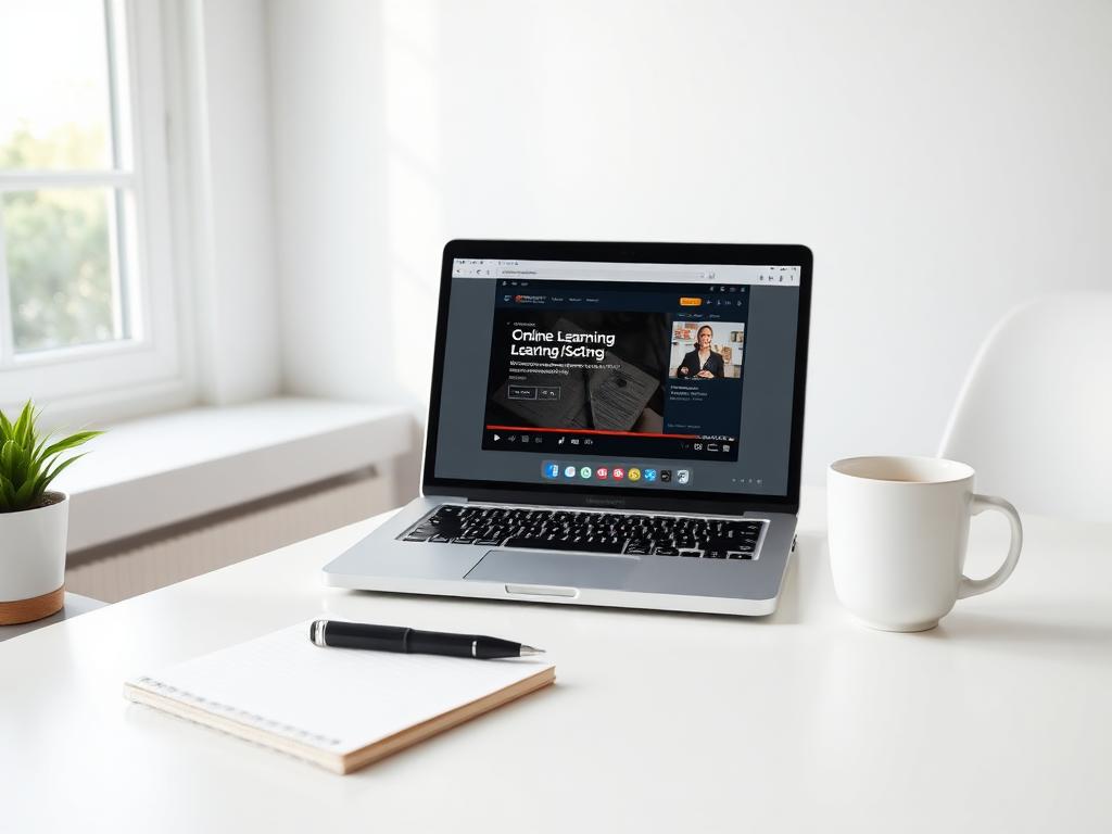 Laptop met een online cursus over Lovable